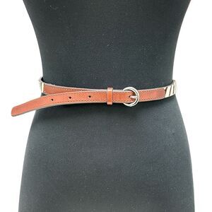 Loft Animal Print Hair Genuine Leather Tan Belt Size M